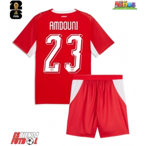 Suiza Zeki Amdouni #23 Primera Equipación Niños Mundial 2026 Manga Corta (+ Pantalones cortos)